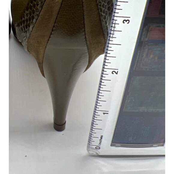 Garolini Vintage Olive Leather Heels 5.5 - Picture 7 of 10